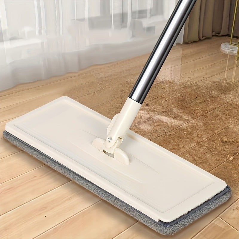 Juego de cubo y mopa multifunción de acero inoxidable con almohadillas de microfibra para suelos y ventanas