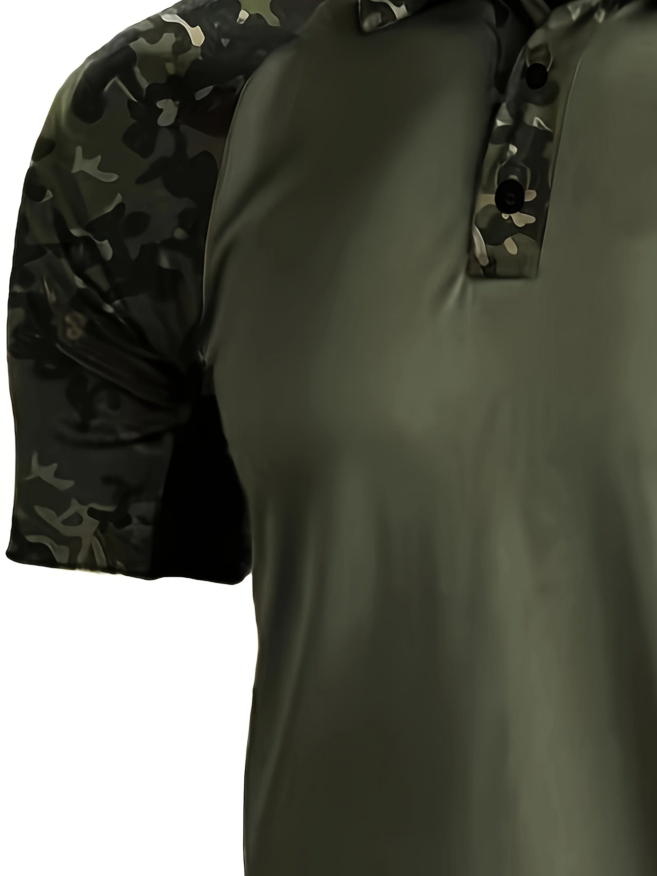 Men's Plus Size Summer Casual Sports Shirt Polyester Knit Camouflage Loose Fit Lapel Collar