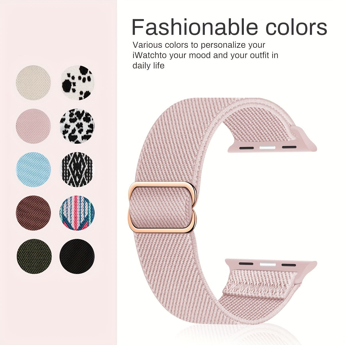 Stretchy Nylon Watch Band for Men Women Compatible with Apple Watch Series 1-8 Ultra SE 38mm 40mm 41mm 42mm 44mm 45mm