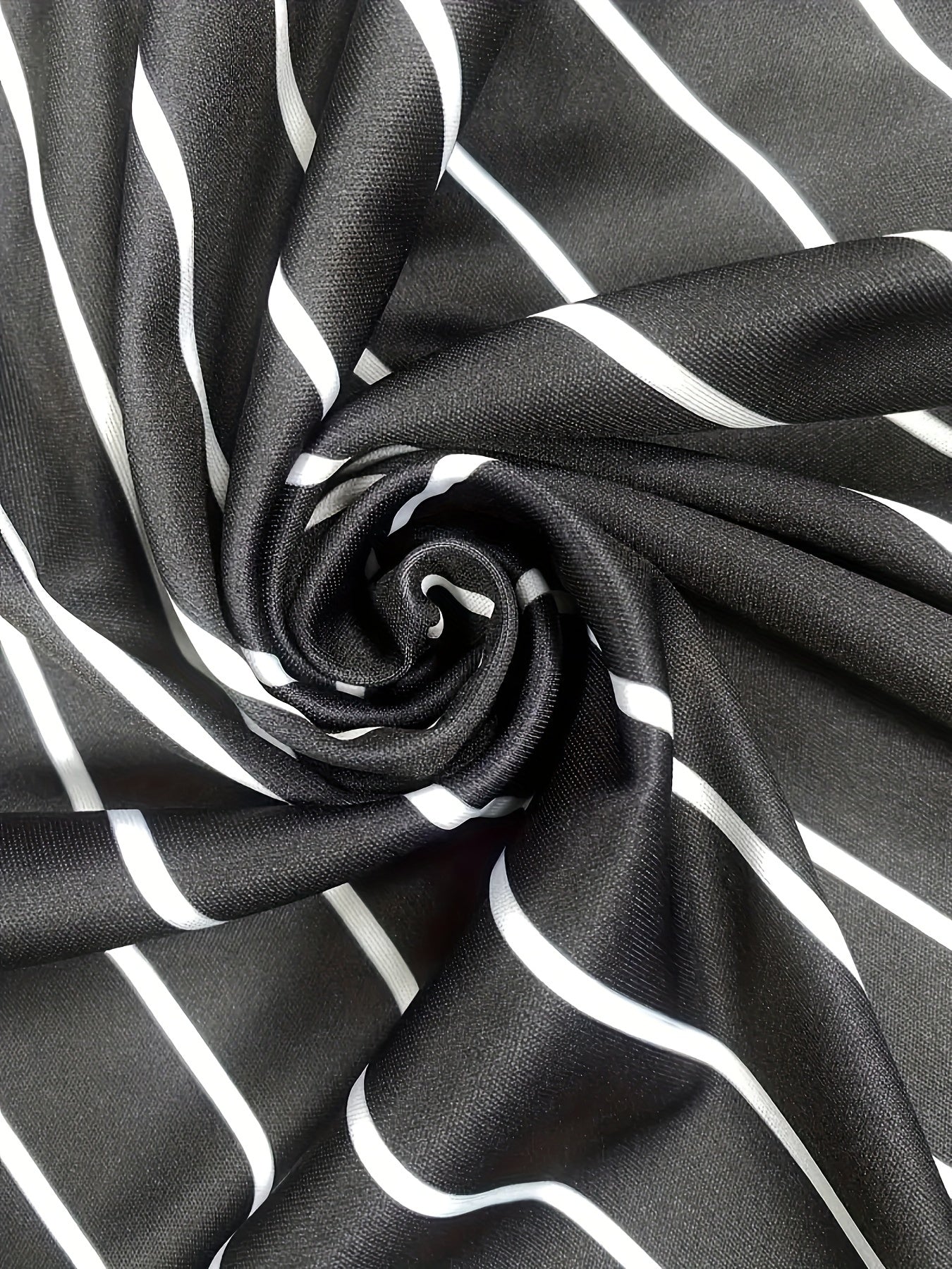 Men's Casual Black and White Stripe Baseball Shirt with 3D Print for Business Casual