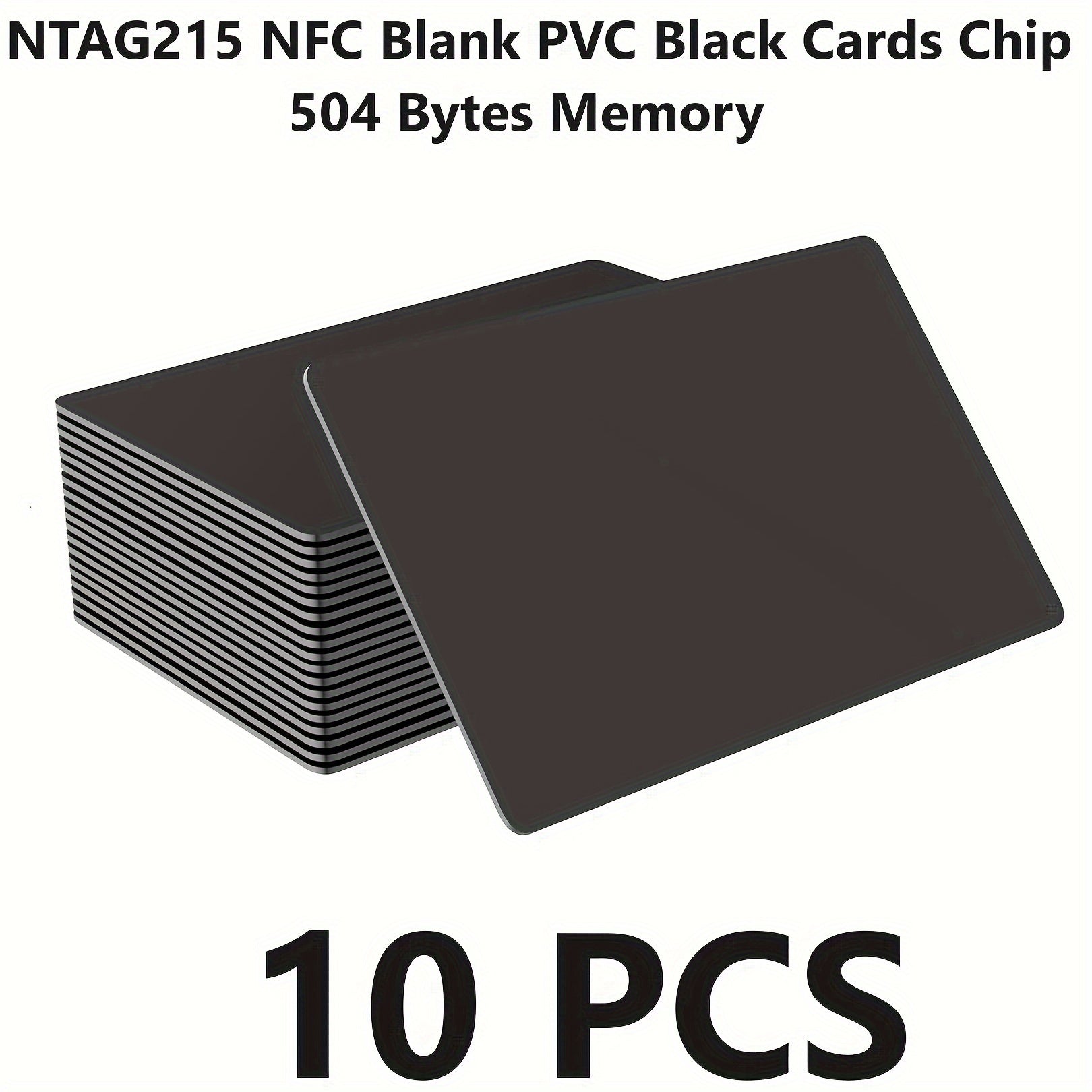 Черные PVC NFC-карты с чипом NTAG215 объемом 504 байта, программируемые для смартфонов
