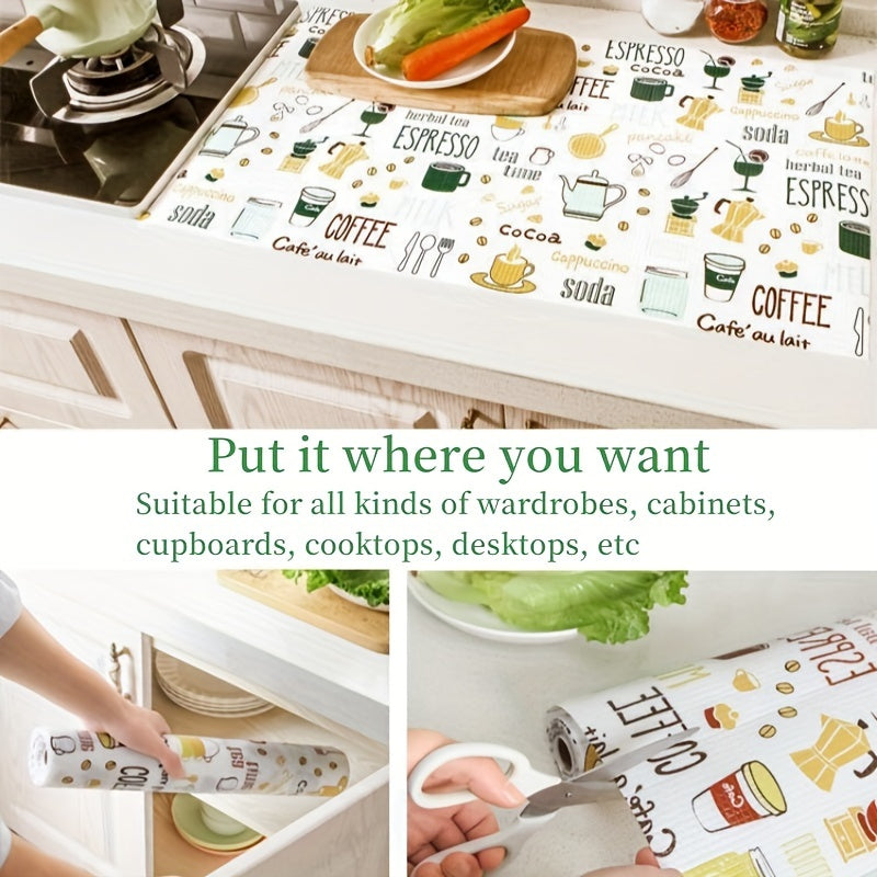 Kabinetlar, stol yuzalari va shkaflar uchun suv o'tkazmaydigan choyshab mato. Poyabzal shkaflari uchun maxsus qog'oz, namlikka chidamli va changga qarshi. Oshxona, muzlatgich va shkaf uchun sirpanmaydigan javon qoplami. Xonani bezash uchun uy jihozlari.