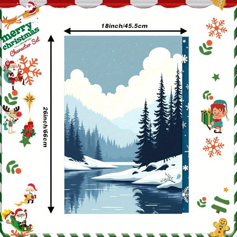 Kitchen Towels Set of 2, 18x66 cm, Christmas Winter Design