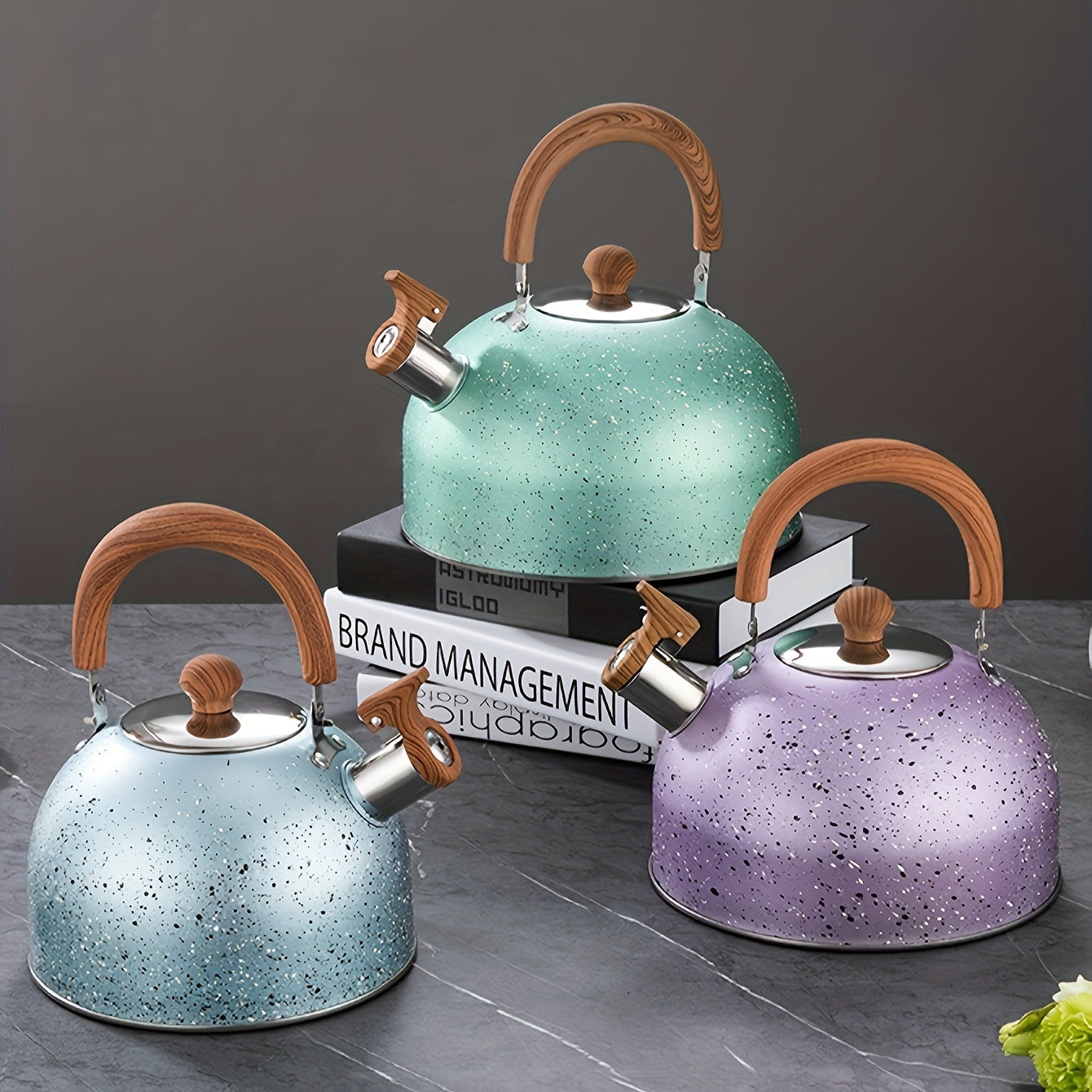 Stainless Steel Boiling Water Kettle with Flat Bottom Whistle for Daily Use