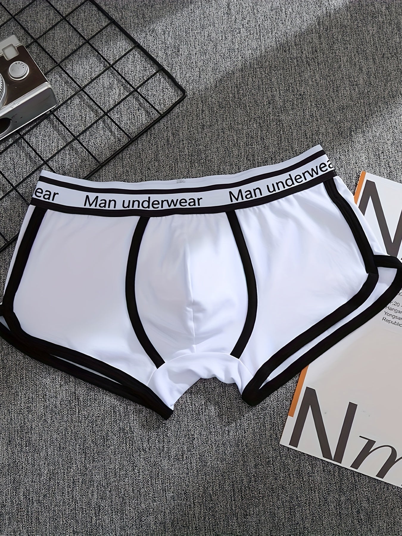 Men's Cotton Boxer Briefs 3-Pack Breathable Knit Shorties with Contrast Binding