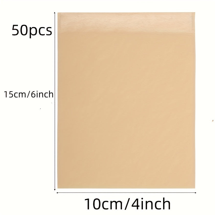 Kraft Paper Bags Pack of 50/100 Food Grade Square Oil-Proof for Snacks Biscuits
