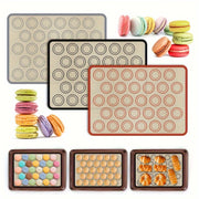 Silicone Baking Mats Set of 4 with Festive Designs for Cookies Macarons and Treats