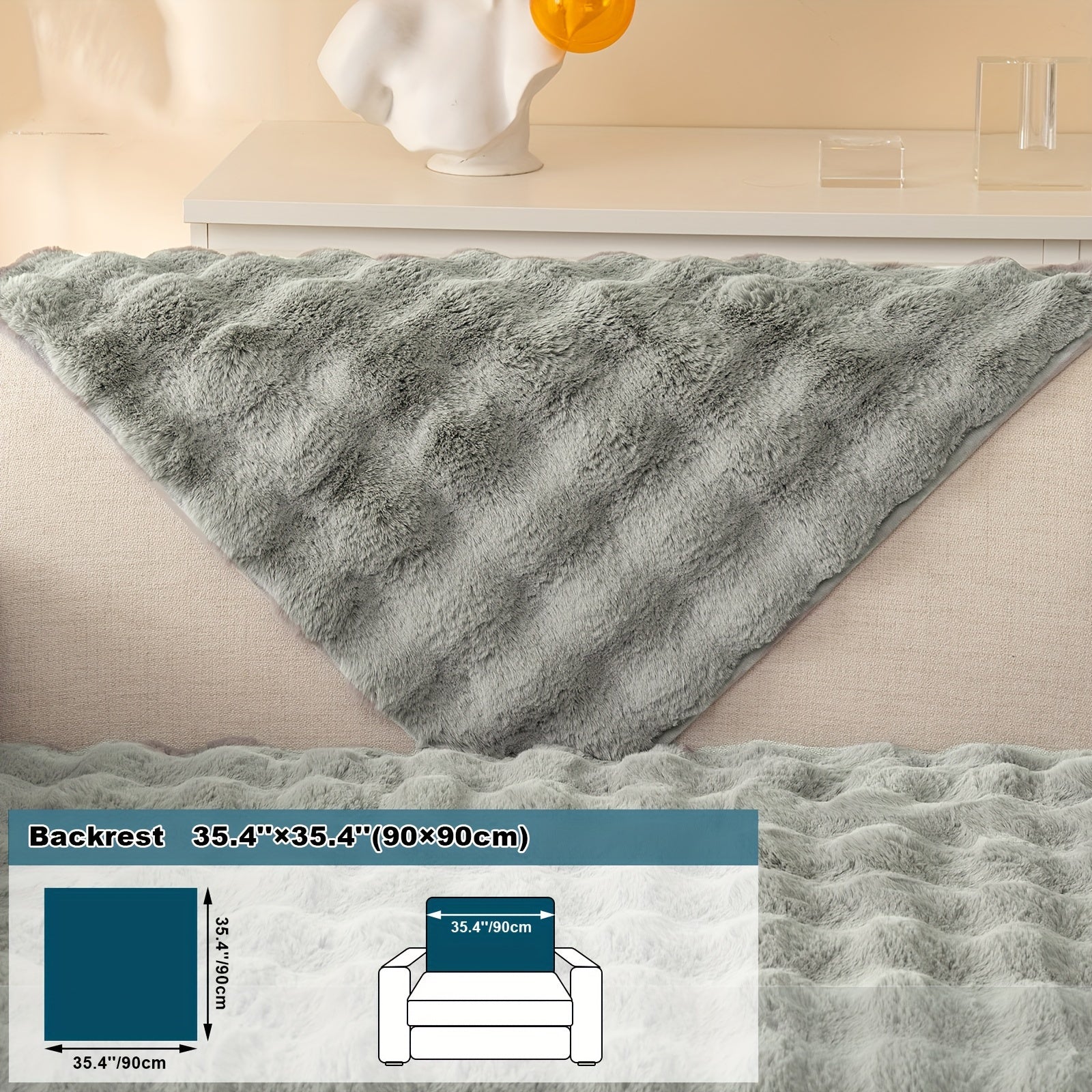 Имитация кролика плюшевая подушка-диван для домашних животных, дружелюбная к собакам с нескользящим чехлом для защиты мебели и декора в спальне, офисе или гостиной.