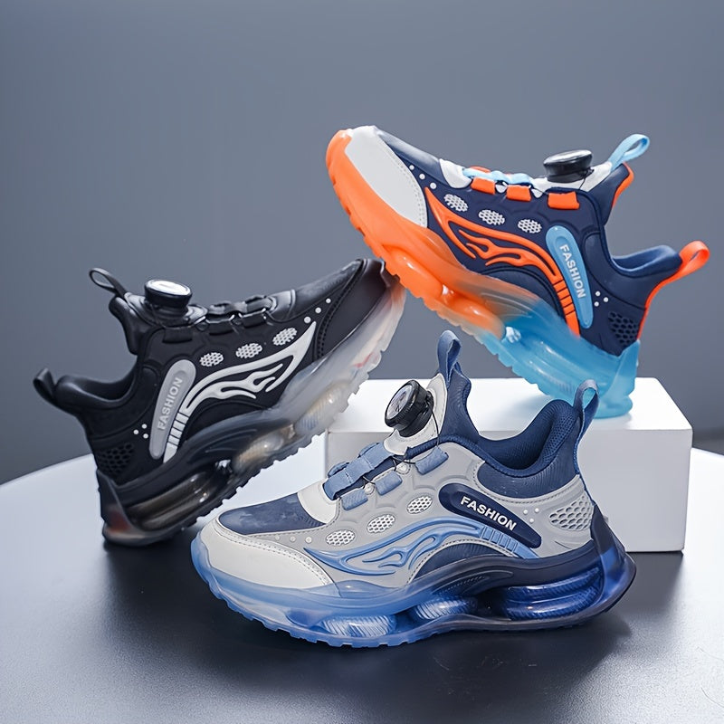 Детские повседневные спортивные туфли для мальчиков и девочек с вращающейся пряжкой и мягкой подошвой из EVA