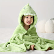 Kids Green 3D Animal Cartoon Hooded Bath Towel Ultra-Absorbent Quick-Dry 80x120 cm
