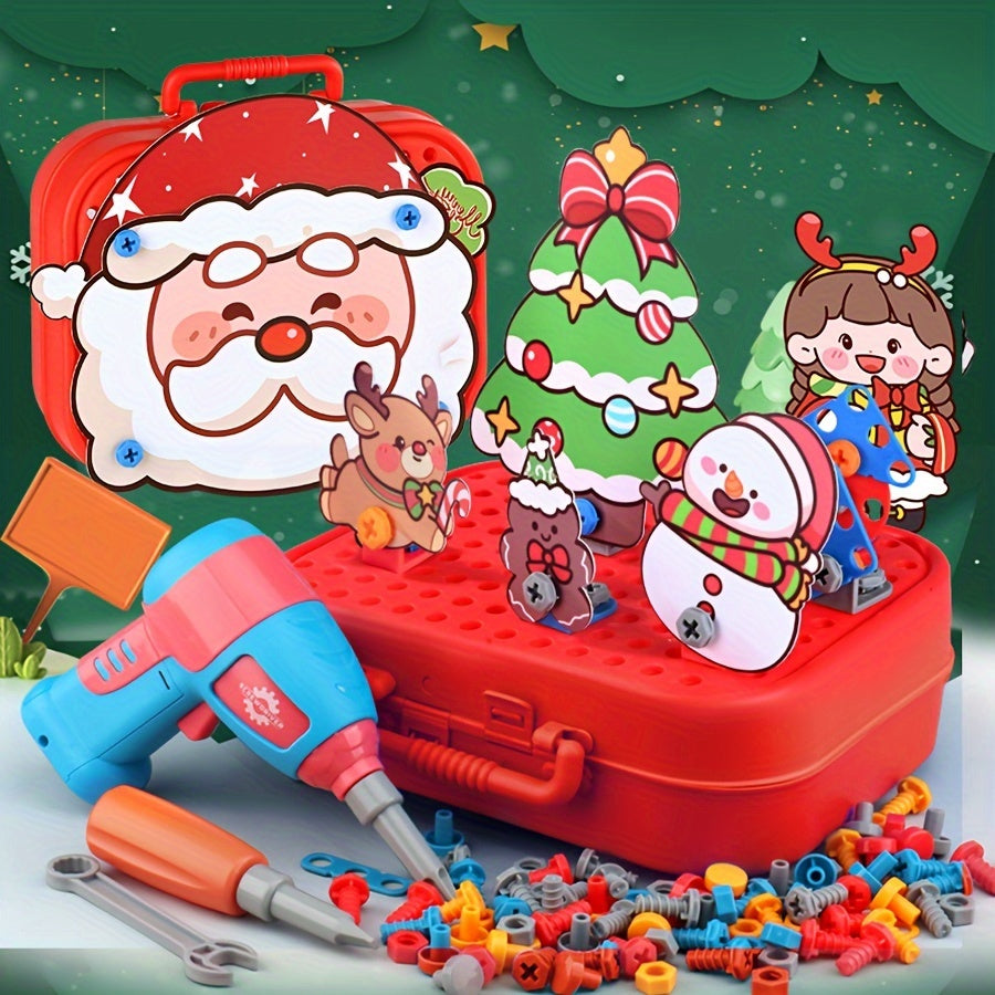 Bolalar uchun ta'limiy o'yinchoq to'plami, vintli va ta'mirlash to'plami bilan, bardoshli qizil plastmassa, qo'l-ko'z muvofiqligini rivojlantiradi