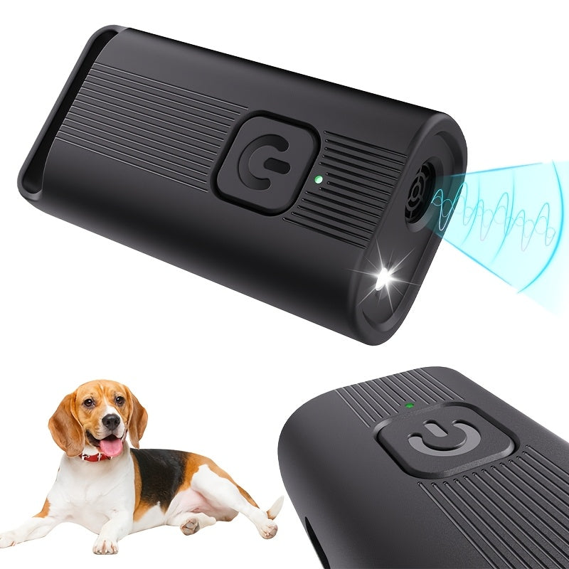 Mini Ultrasonic Dog Repeller with LED Light USB Rechargeable Anti-Barking Trainer