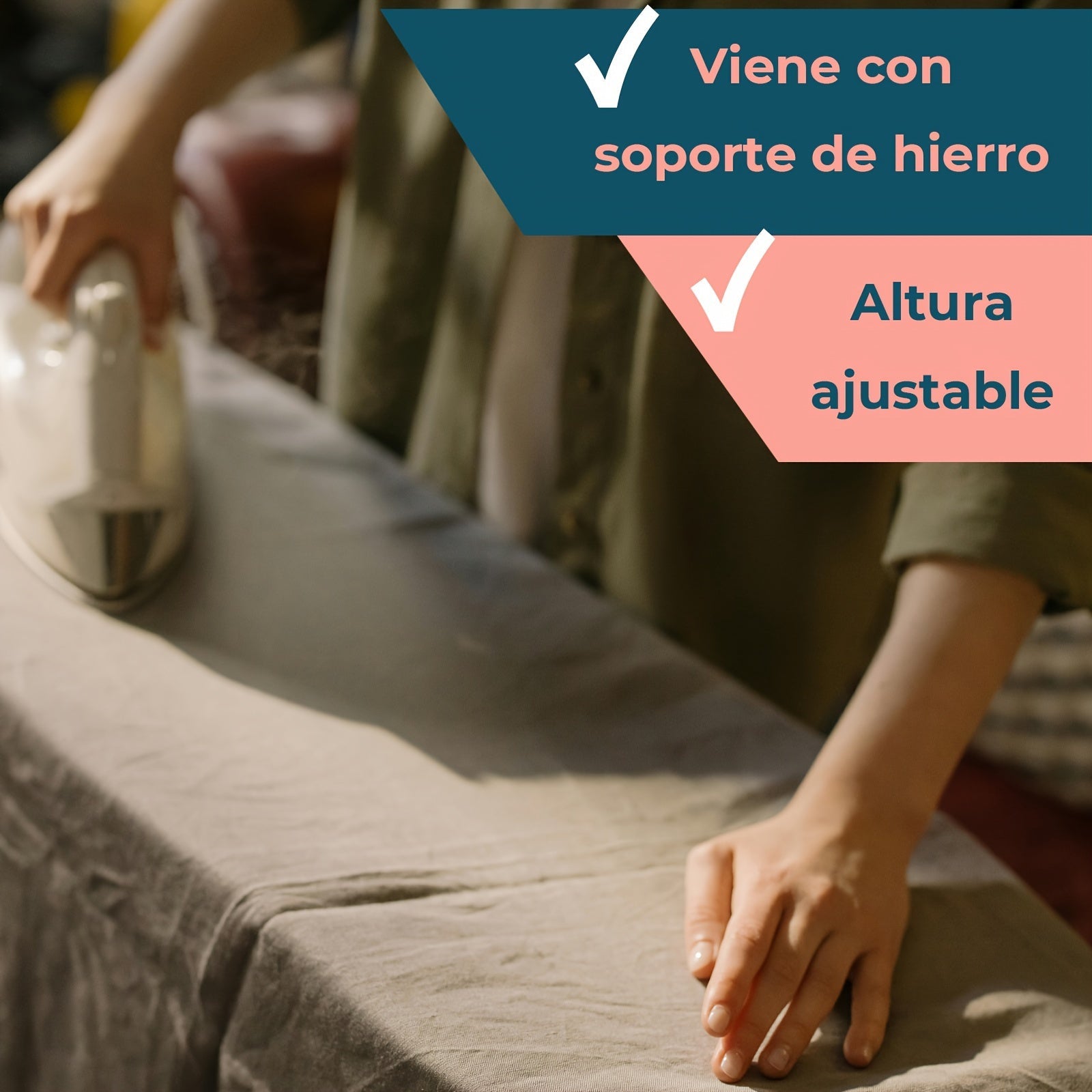 Компактная регулируемая подставка для гладильной доски, размеры 109,98 x 33,02 см - легко складывается для удобного хранения, изготовлена из прочной легированной стали, не требует электричества.