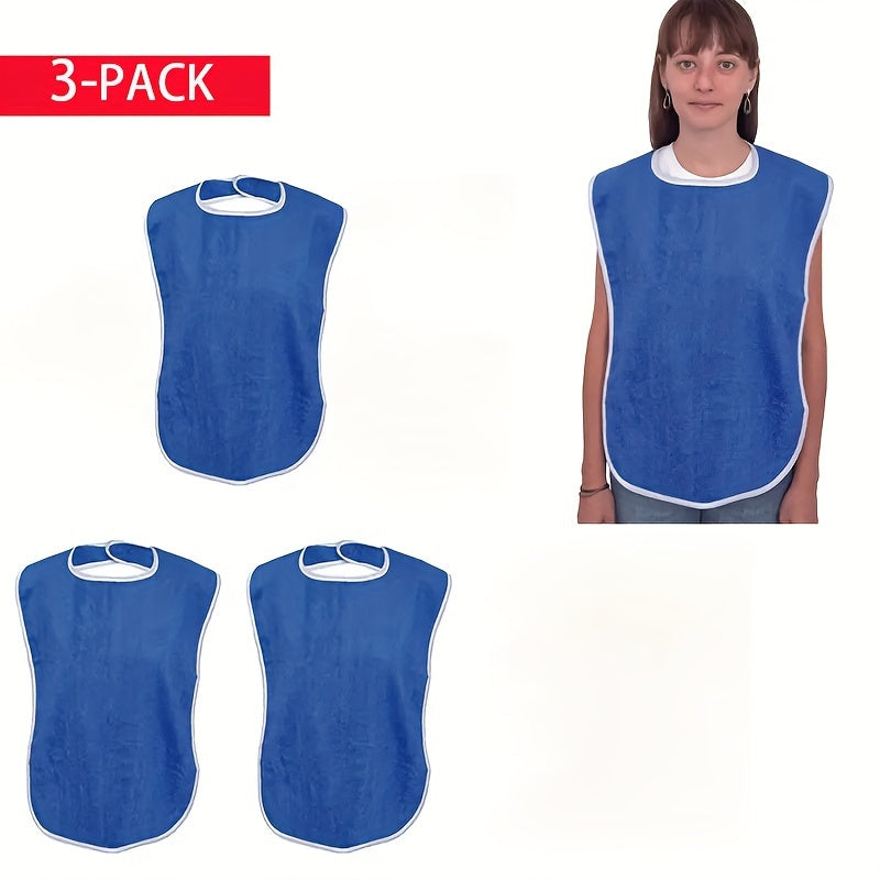 Adult Washable Reusable Bibs with Crumb Catcher for Elderly and Disabled