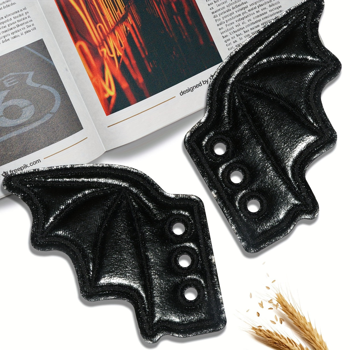 Unisex Shoe Lace Charms Bat Wing Shaped Decor for Sneakers Boots