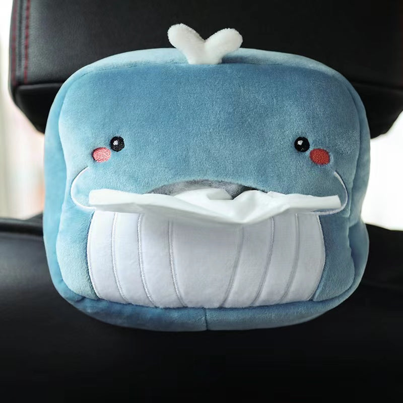 Cute Cartoon Plush Tissue Box Holder for Car Interior Decor