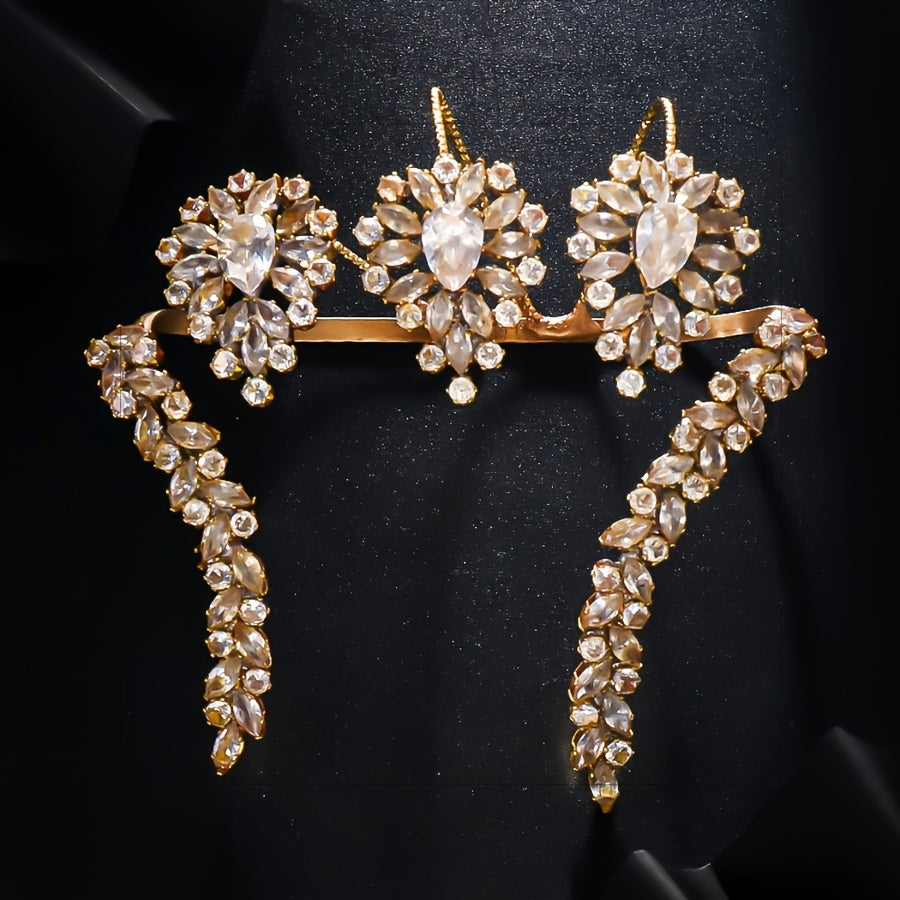 Women's Silver Plated Palm Cuff Bracelet with Zirconia for Weddings and Parties