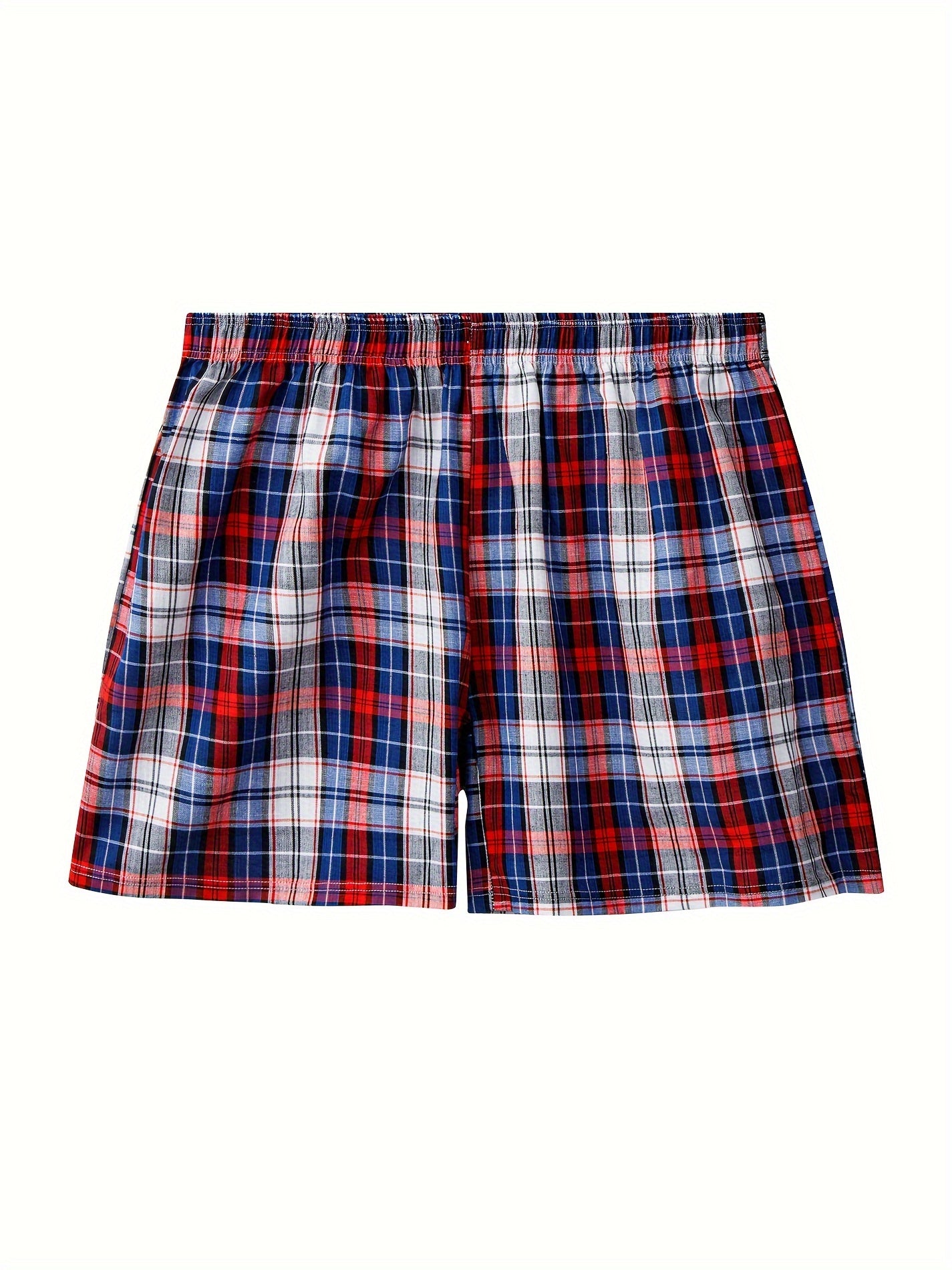 Men's Checkered Cotton Boxer Shorts Loose Fit for Home Leisure