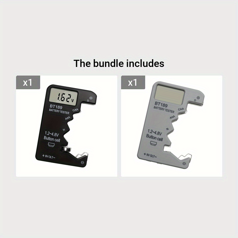 LCD displeyli raqamli batareya tekshirgich AA AAA 9V 1.5V batareyalar uchun