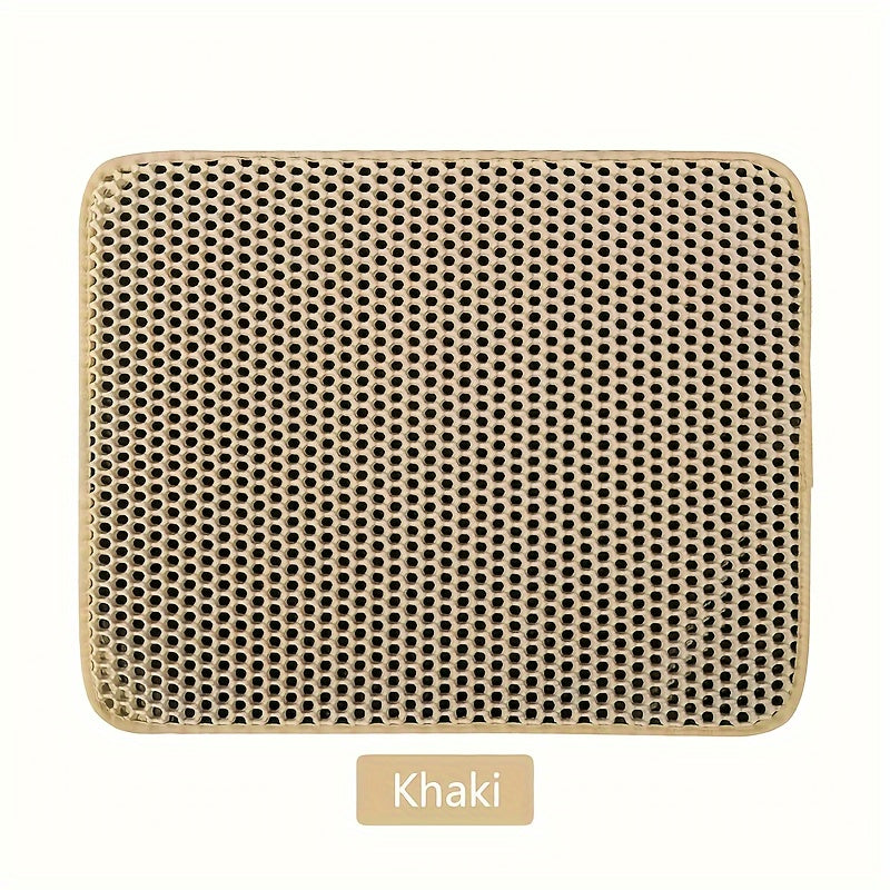 Large Double-Layer Cat Litter Mat Washable EVA Anti-Splash Indoor Litter Box Mat