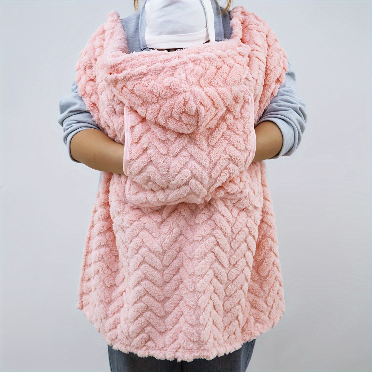 Winter Multi-functional Blanket with Mom Pocket Windproof Stroller Throw for Cold Weather