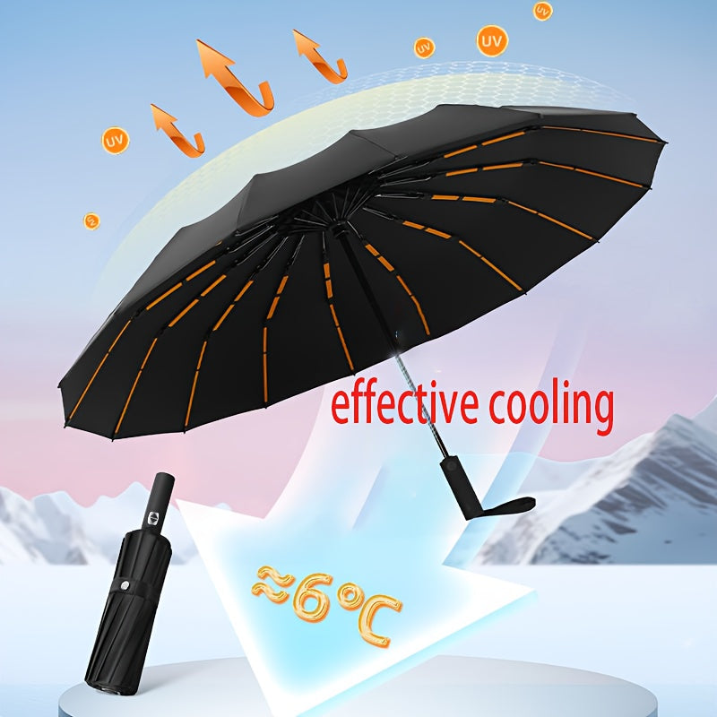 Unisex Automatic Foldable Umbrella with 72 Reinforced Ribs UV Protection Water-Resistant