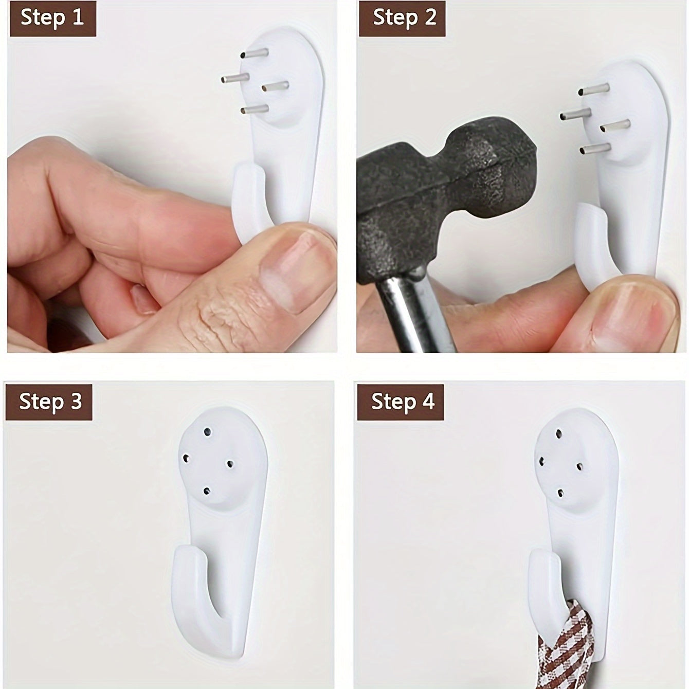 20-Pack Traceless Wall Hooks for Hanging Paintings and Photos with Frame Hooks