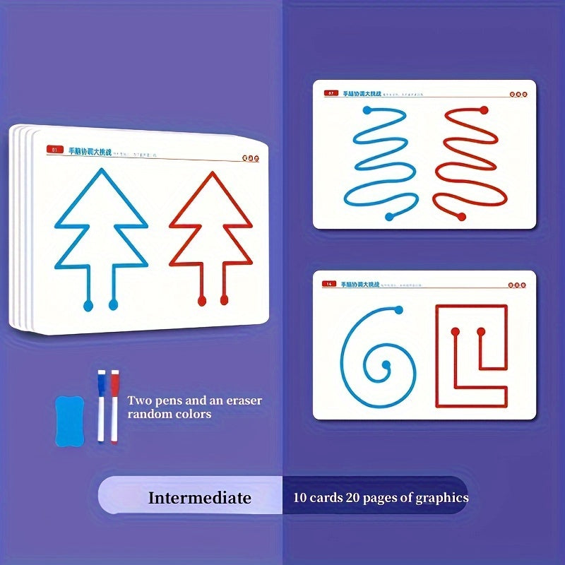 20-Pack Educational Practice Boards for Motor Skills and Hand-Eye Coordination, Reusable Cardboard