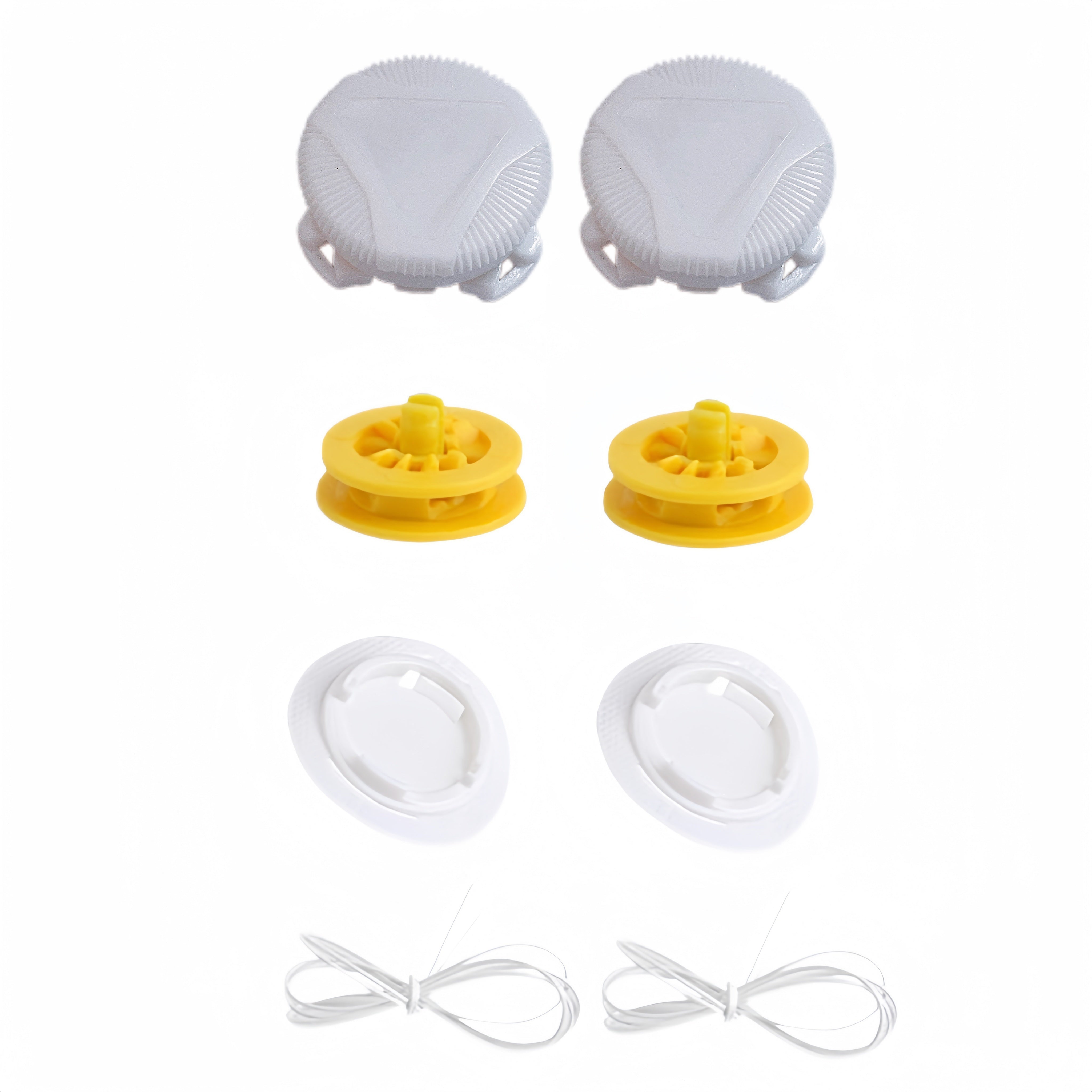 Unisex Plastic Sneaker Accessories - Rotating Button Fasteners, White Black