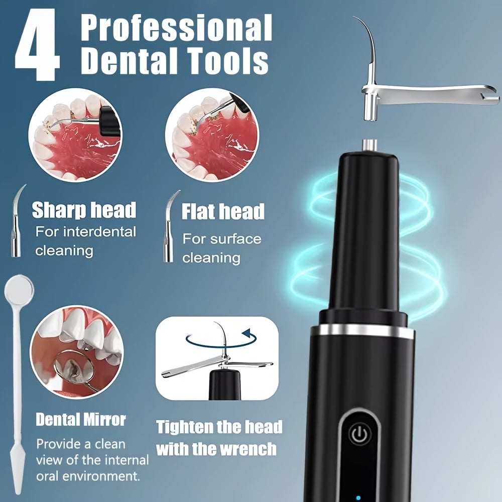 Elektr pet tish tozalash uchun 6 darajali LED yoritgich va almashtiriladigan boshli tish tozalash qurilmasi