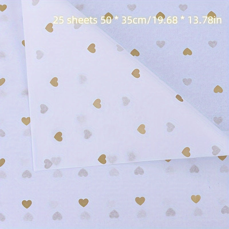 25 Sheets Small Peach and Love Heart Sydney Paper for Gift Wrapping and Decorations