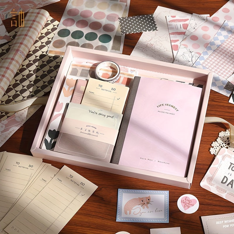 Student Art Notebook Set with Stickers and 122-Piece Material Kit for School Supplies