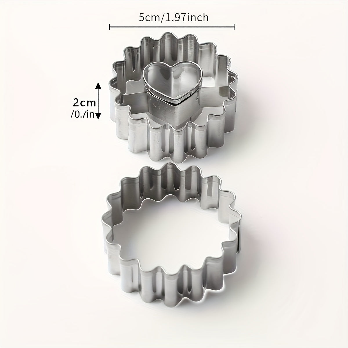 Stainless Steel Cookie Cutter Set with Flower and Heart Shapes for Baking and Decorating