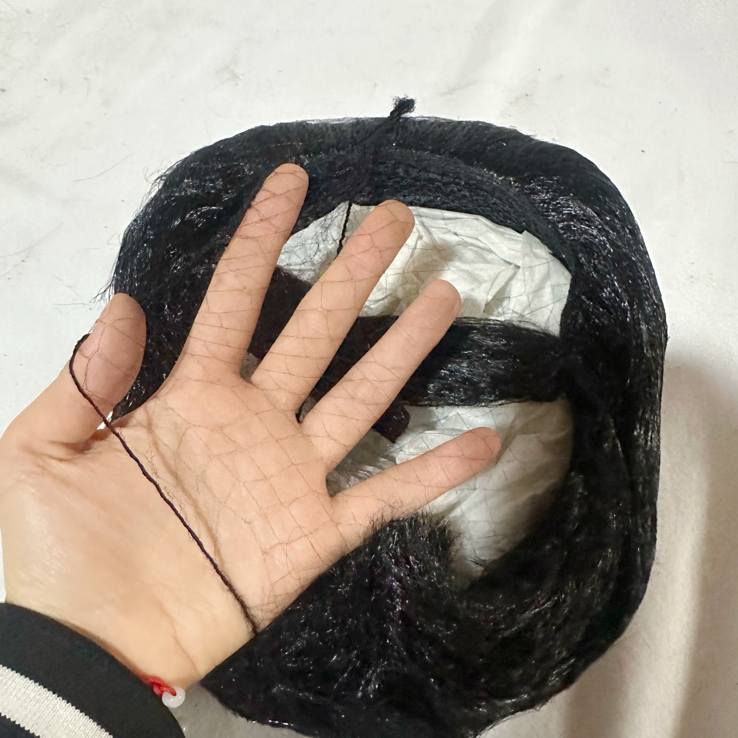 Men's Black Curly Wig for Cosplay and Halloween No Glue Needed Polyester