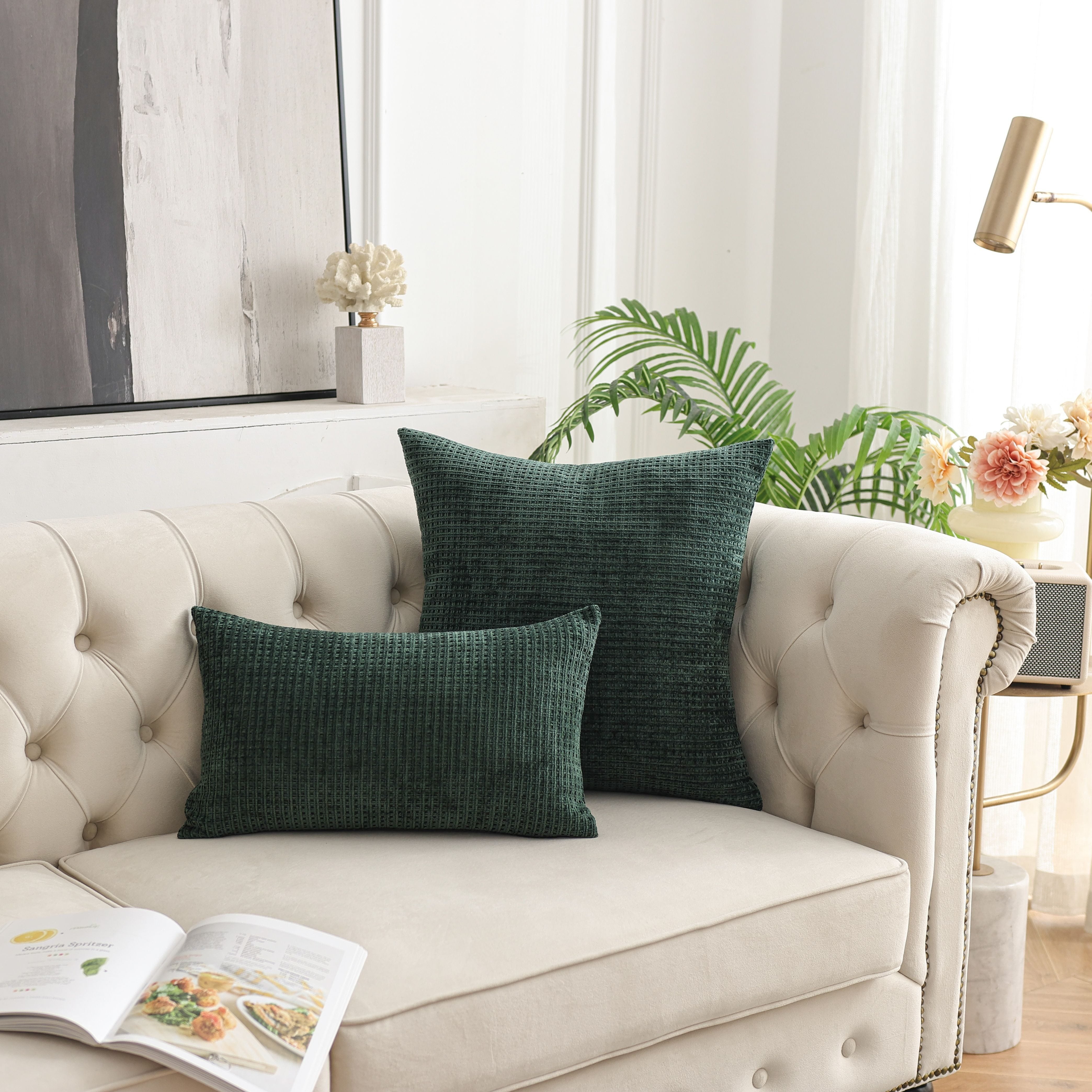 Plaid Velvet Pillowcase Geometric Pattern Soft Cushion Cover for Sofa Bed Bedroom