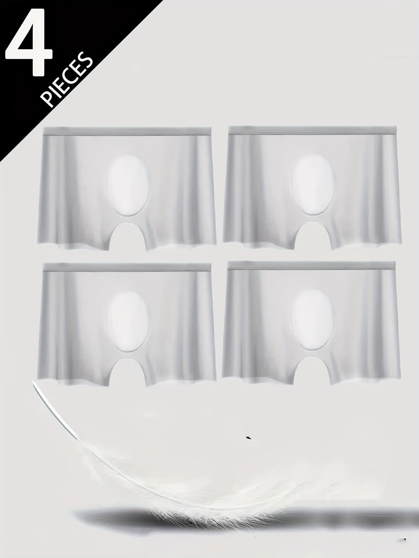 Men's 4-Pack Seamless Boxer Briefs Breathable Nylon Spandex Knit Shortie Underwear