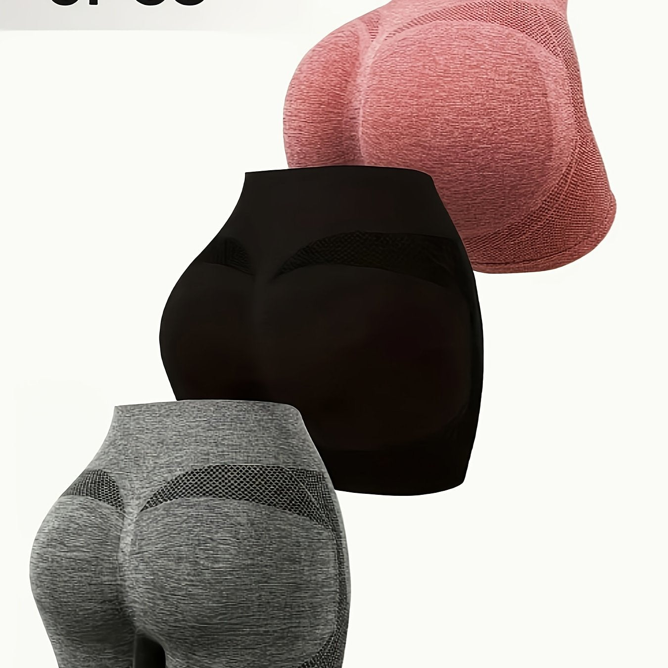 Women's High-Waist Seamless Yoga Shapewear Shorts Tummy Control Butt Lift Polyester