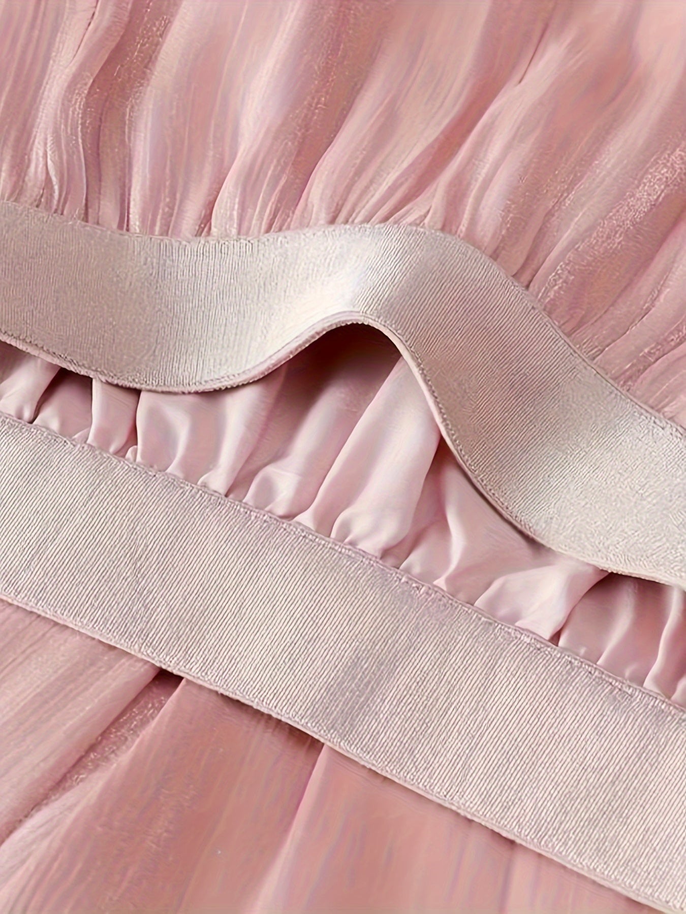 Women's Elegant Shimmer Polyester A-line Skirt with Ruffle Detail for All Seasons