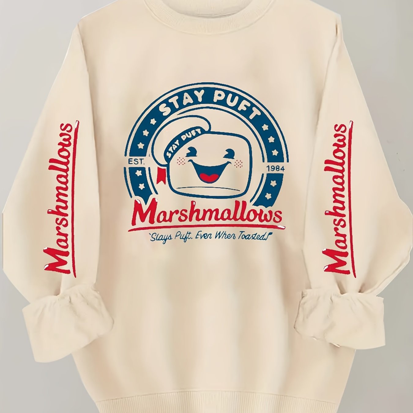 Sudadera de manga larga con cuello redondo y estampado gráfico para mujer talla grande, ropa de otoño e invierno