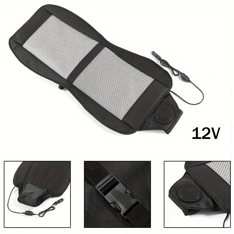 Car Seat Cooling Fan Cushion Black 12V Ventilation Seat Pad with Wind Control