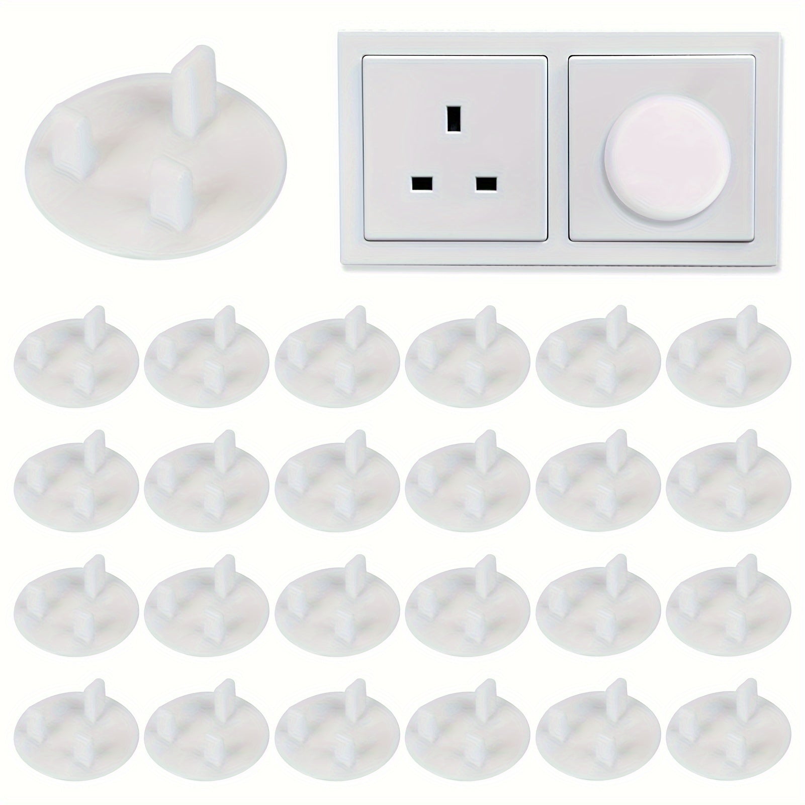 36 Pieces of White Child Safety Outlet Covers with Switch Protectors Made from Lead-Free Plastic