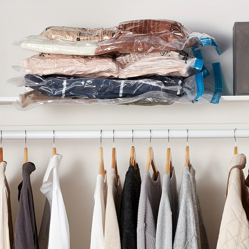 Set of 5 Reusable Vacuum-Sealed Storage Bags for Clothes and Bedding Space Saver