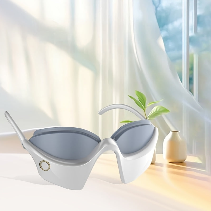 Heated Vibrating Eye Massager Mask USB Rechargeable Ergonomic Design Adjustable Fit
