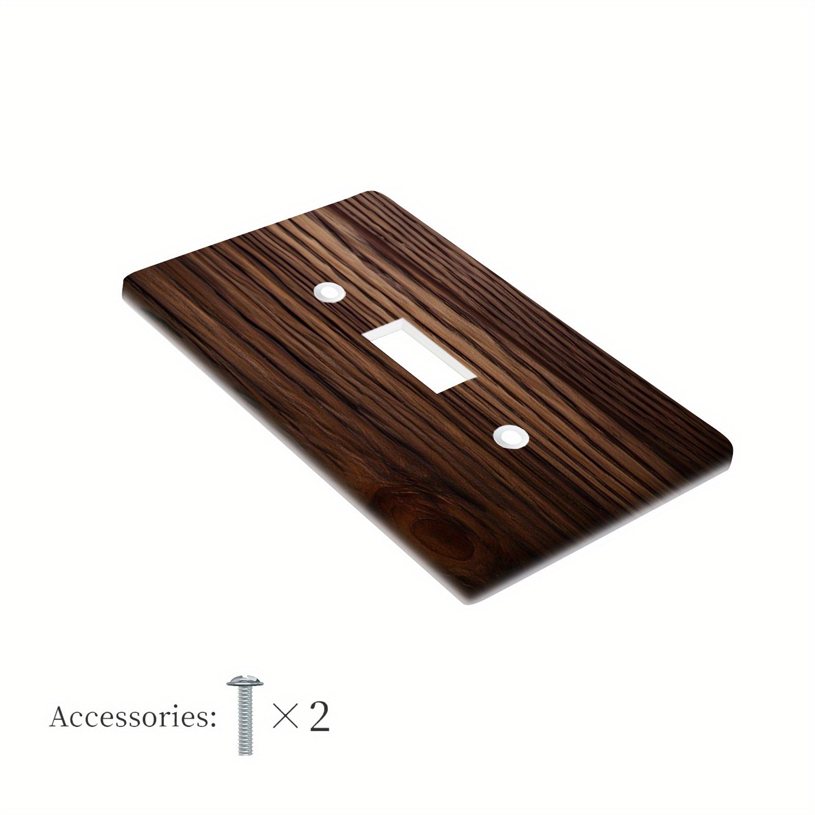 Wood Grain Wall Plate Cover for Light Switches 1-Gang or 2-Gang No Power Needed
