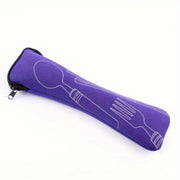 Leak-Proof Portable Flatware Organizer with Zipper for Camping Picnic School Office and Home Storage