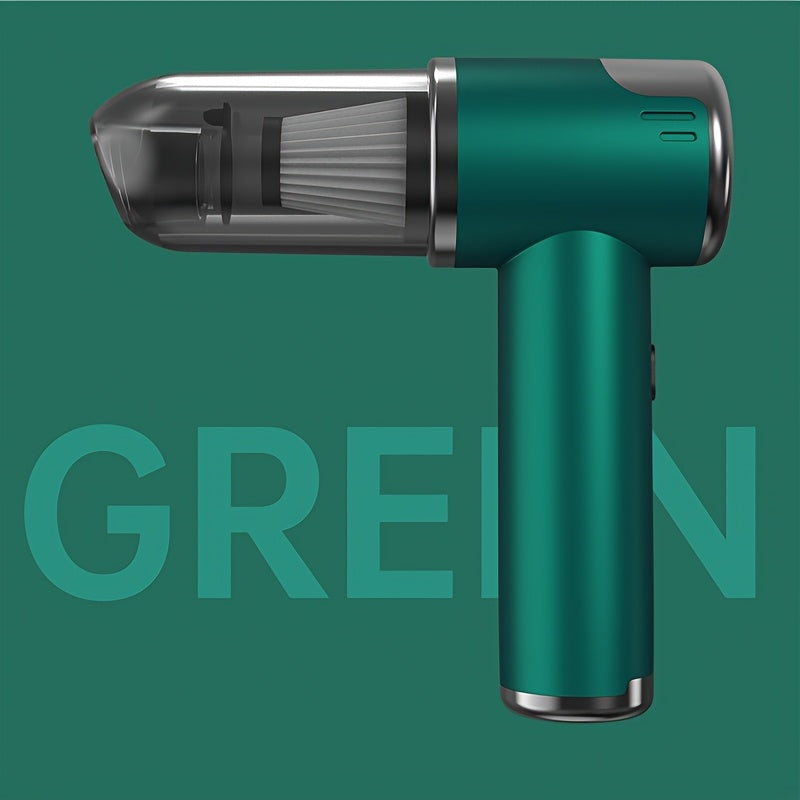 Многофункциональный беспроводной пылесос для дома и автомобиля с функциями всасывания, продувки, вытягивания и зарядки. В комплект входит долговечная литиевая батарея, уровень шума 75 дБ и мощность всасывания 4 кПа.