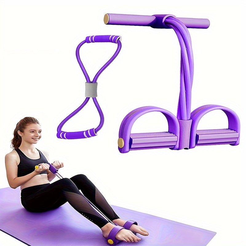 Set de tirador de pedal TPE duradero y para abdominales para yoga y fitness azul, verde, púrpura