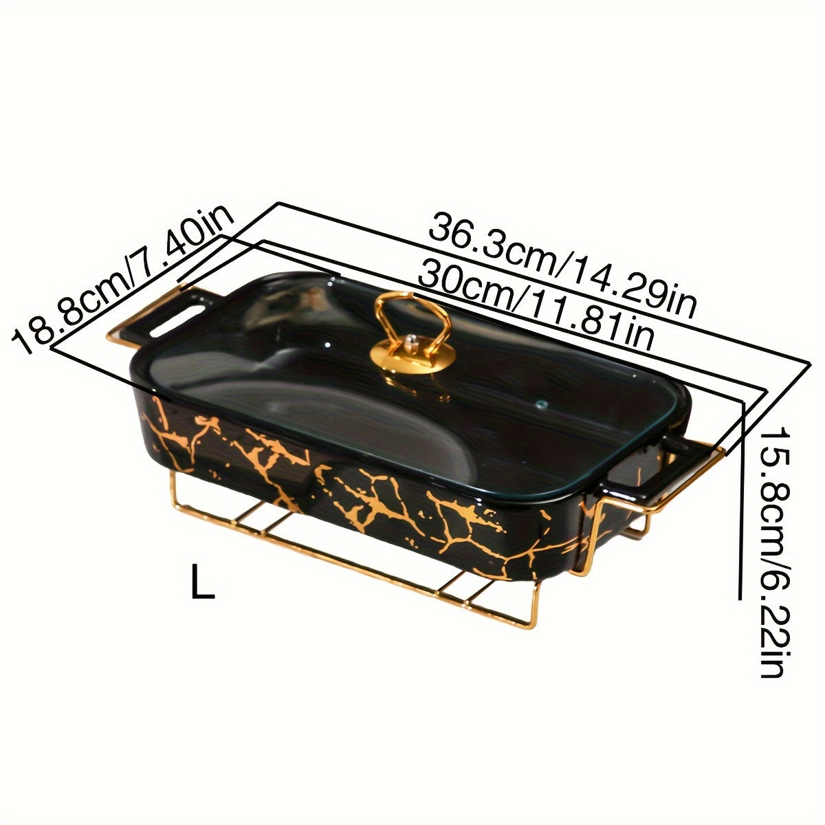 Ceramic Casserole Dish Set with Lids and Iron Stand for Holiday Cooking