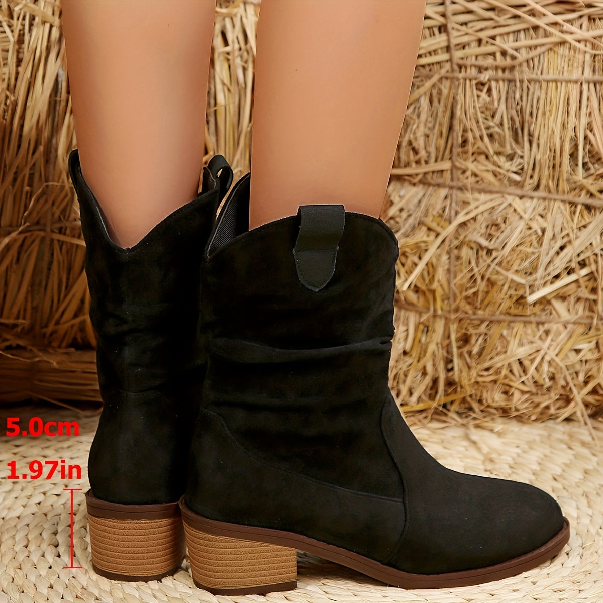 Women's Faux Leather Chelsea Boots Black Brown Slip-On Casual All-Season