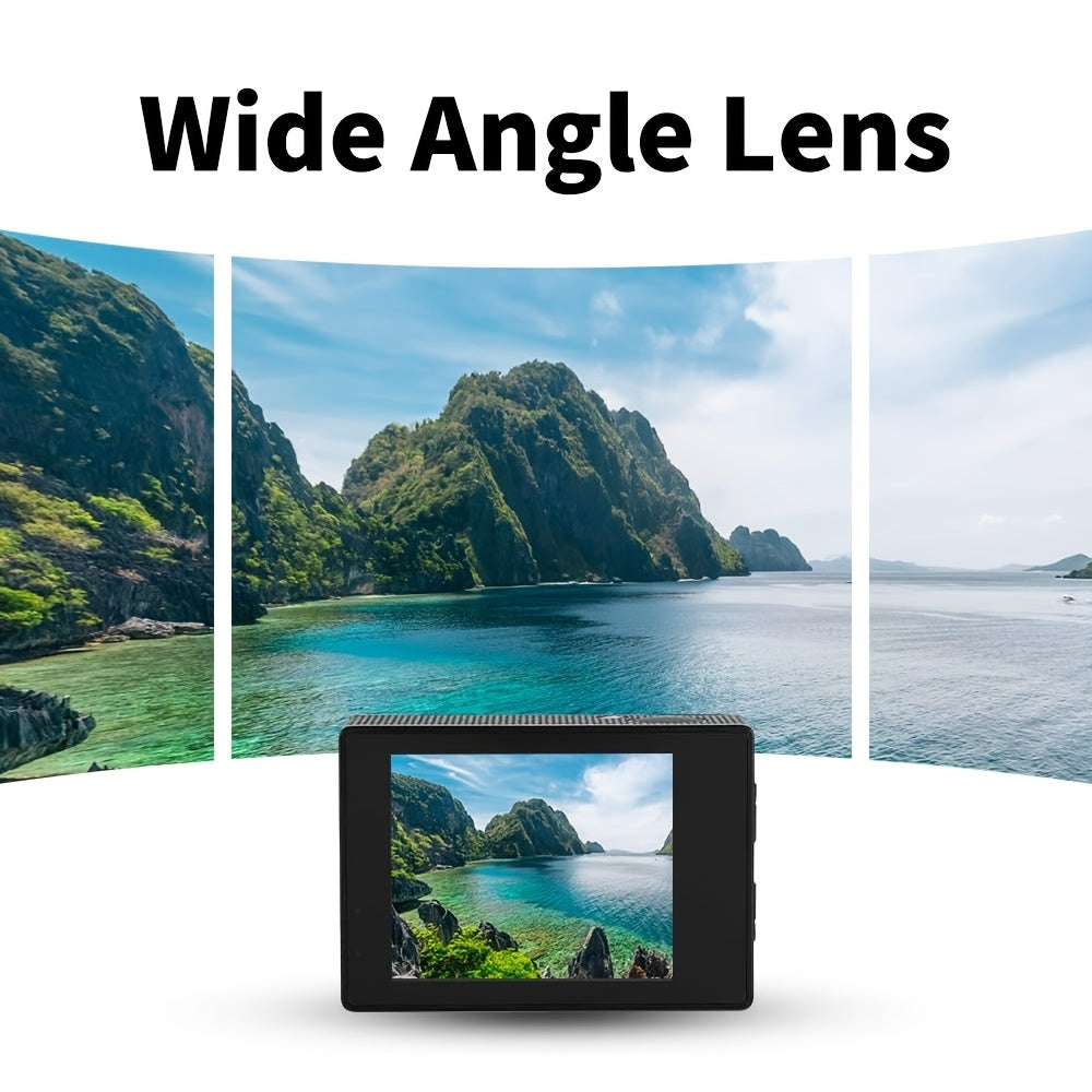 1080P HD Sports Action Camera with 2-Inch Screen 140° Wide Angle Kit 8GB 32GB SD Cards